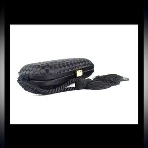 Bottega Veneta Intrecciato Silk Black Clutch Bag